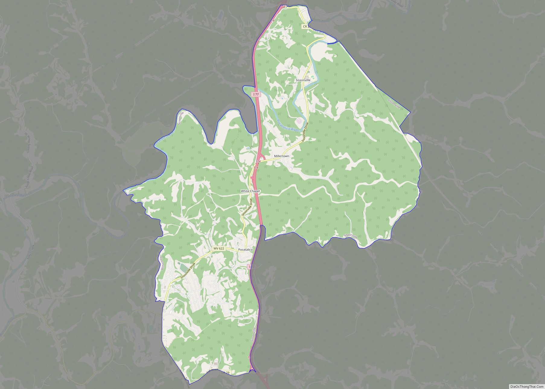 Map of Sissonville CDP