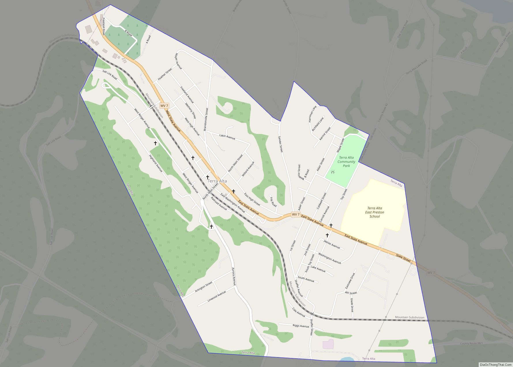 Map of Terra Alta town