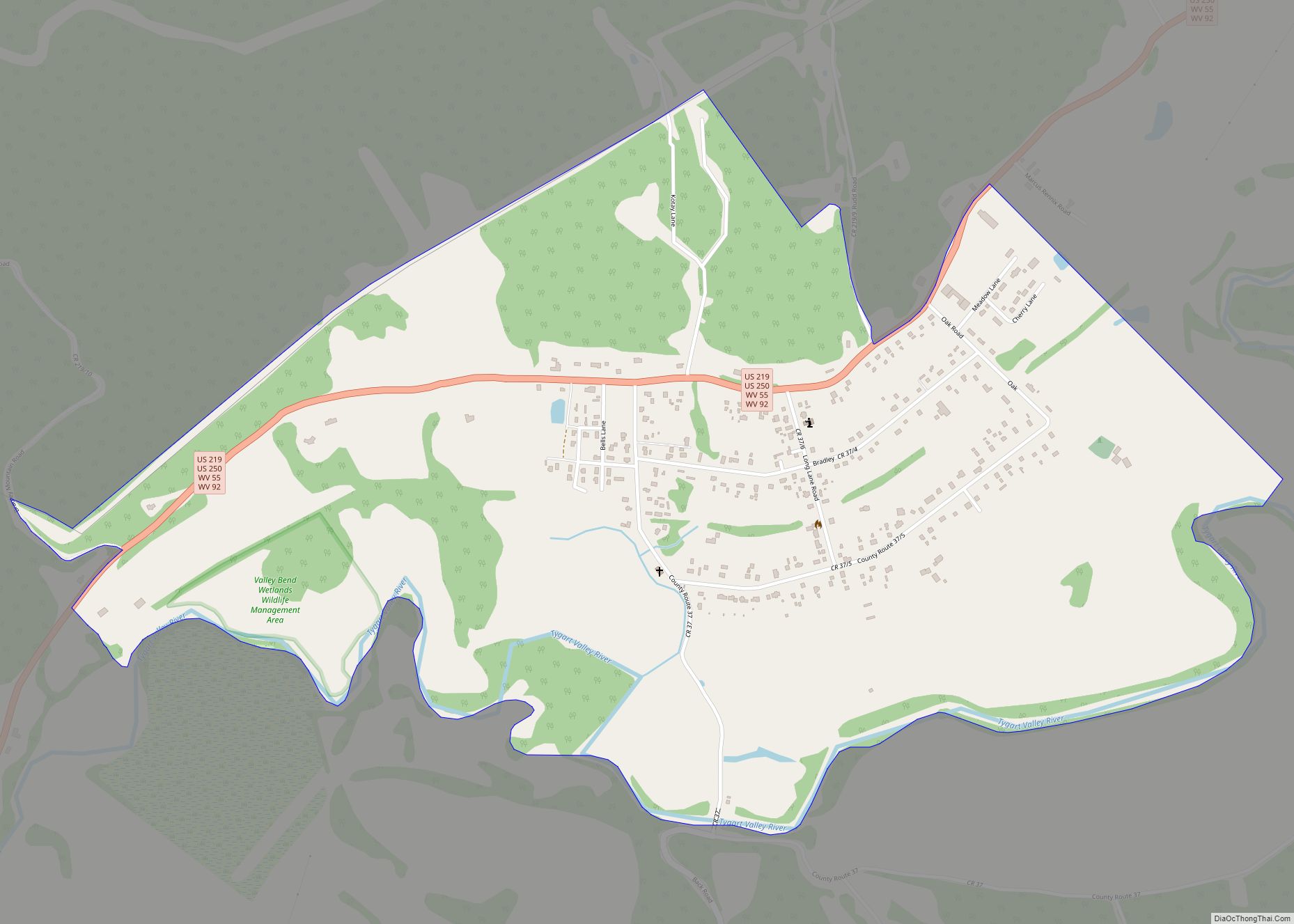 Map of Valley Bend CDP