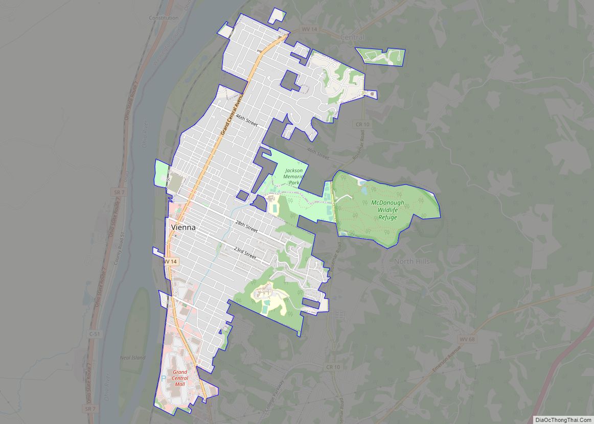 Map of Vienna city, West Virginia