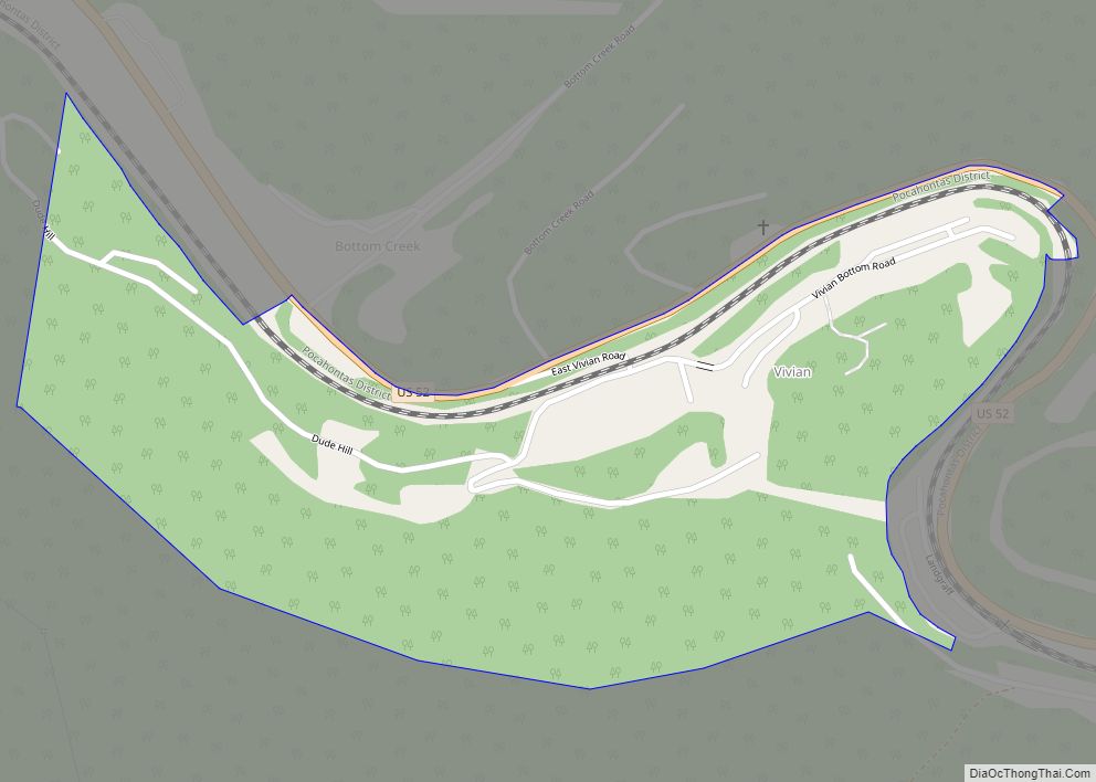 Map of Vivian CDP, West Virginia