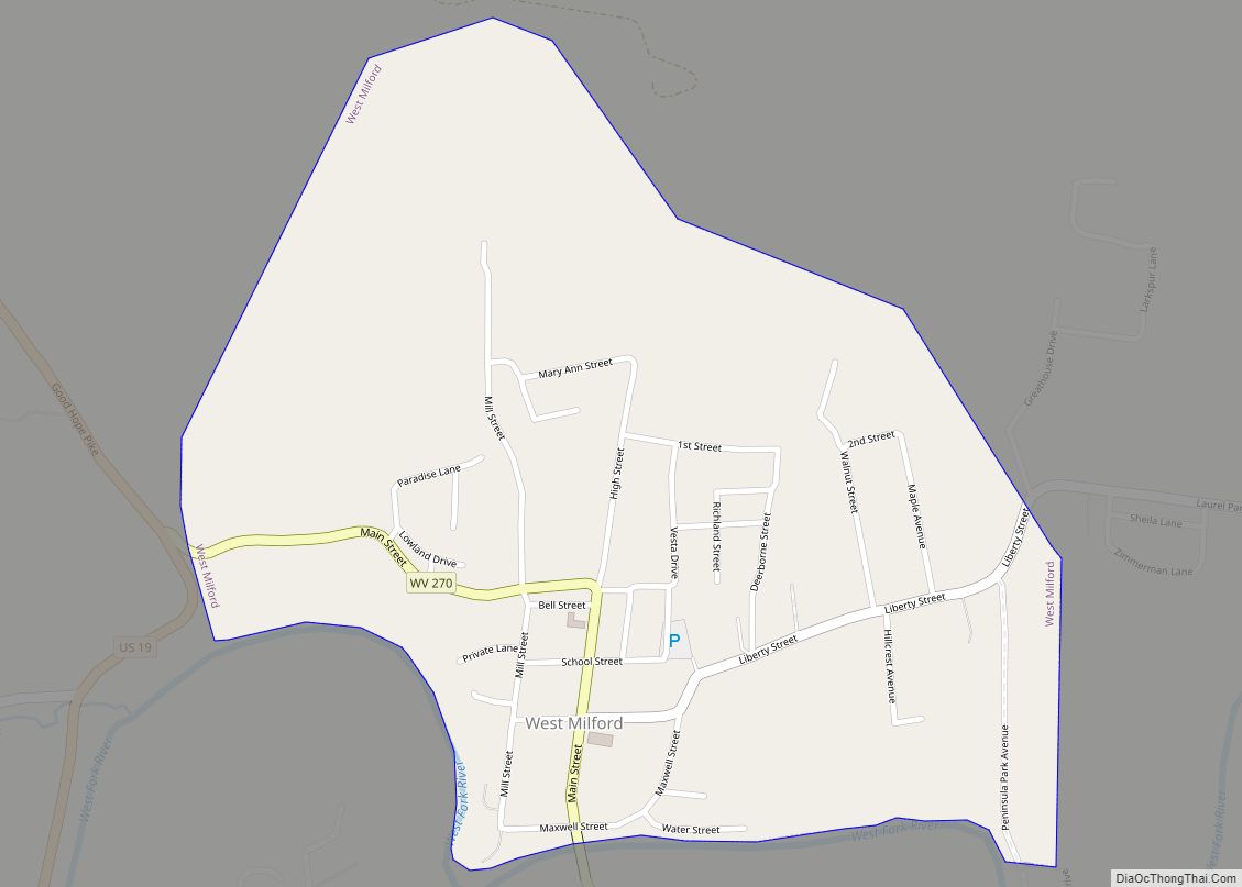 Map of West Milford town