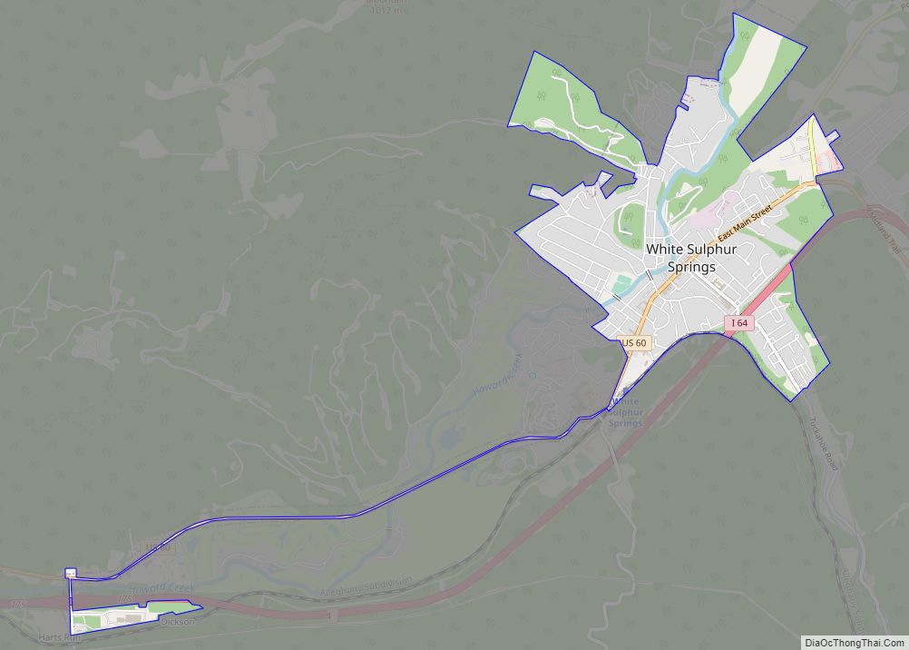 Map of White Sulphur Springs city, West Virginia
