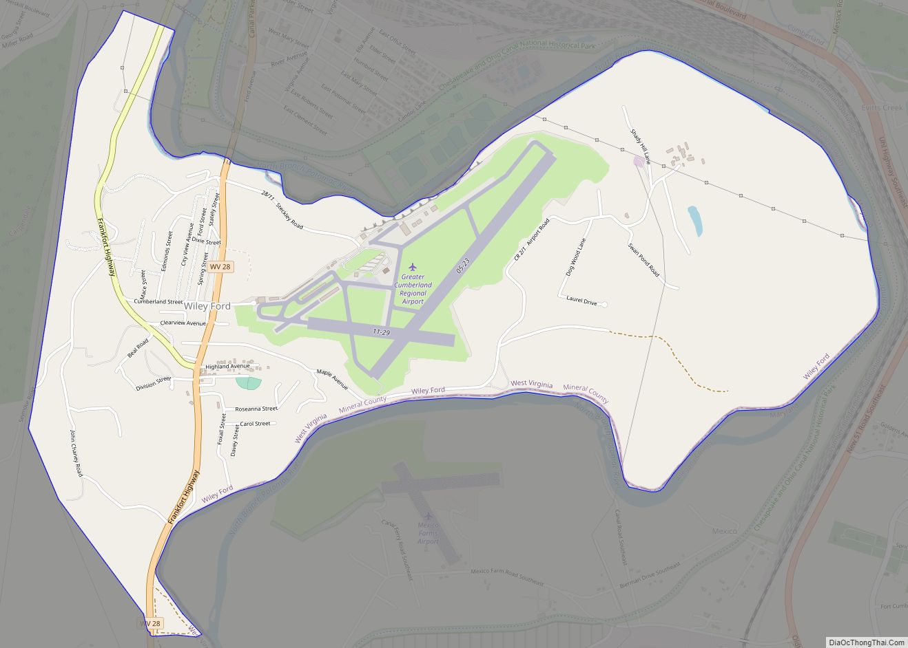 Map of Wiley Ford CDP