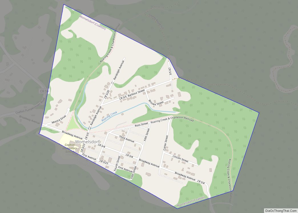 Map of Womelsdorf (Coalton) town