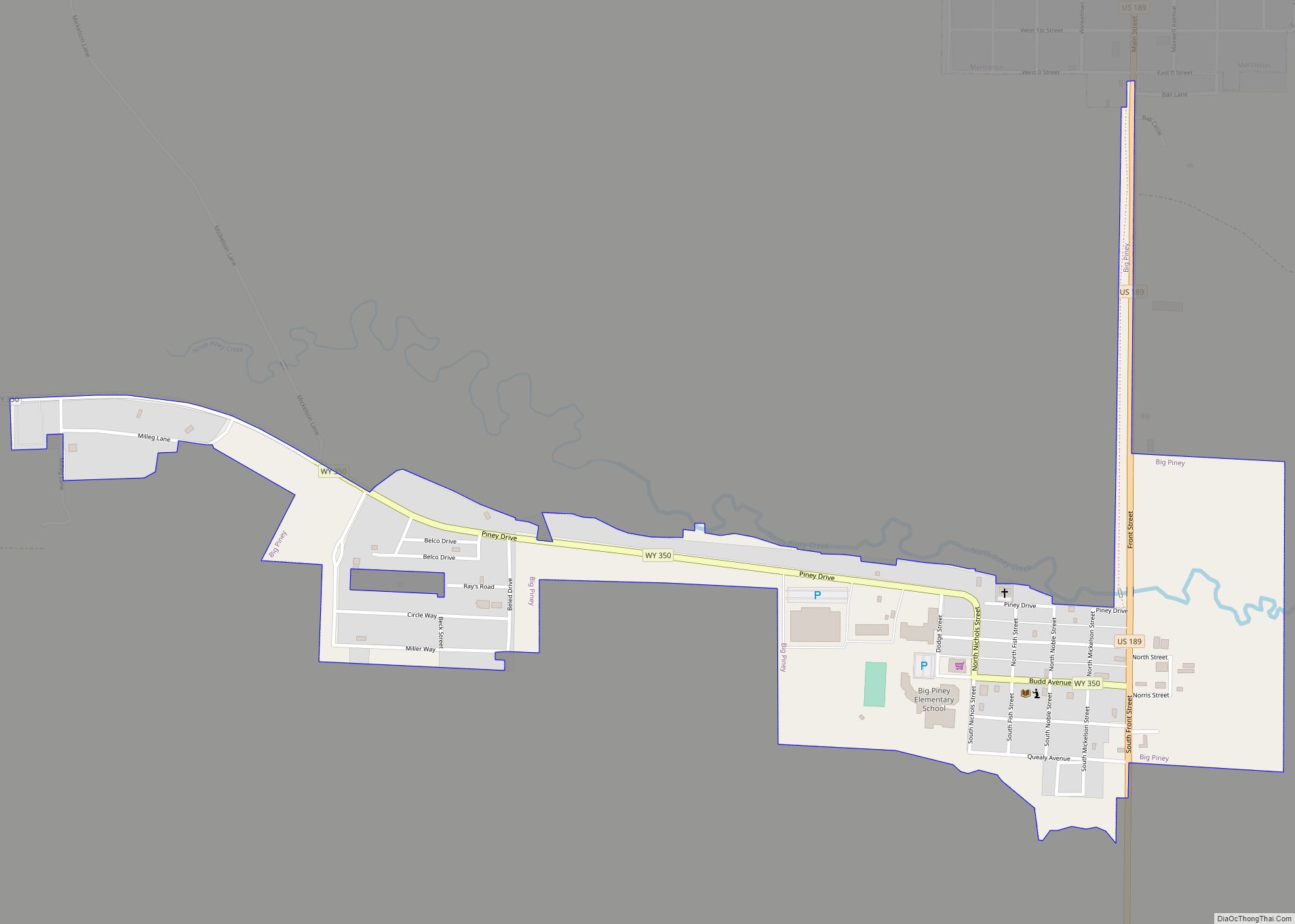 Map of Big Piney town