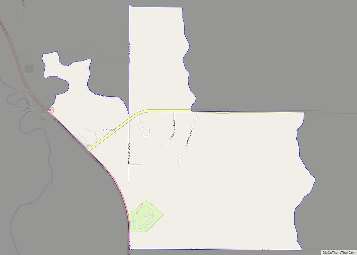 Map of Boulder CDP, Wyoming