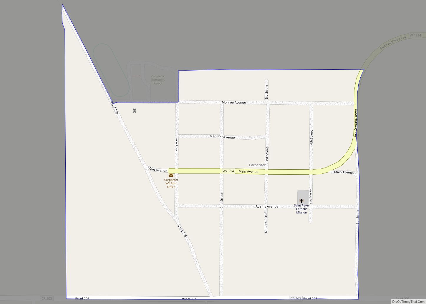 Map of Carpenter CDP, Wyoming