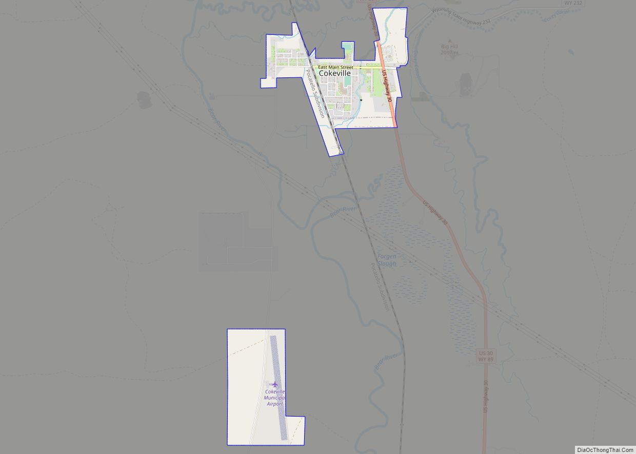 Map of Cokeville town
