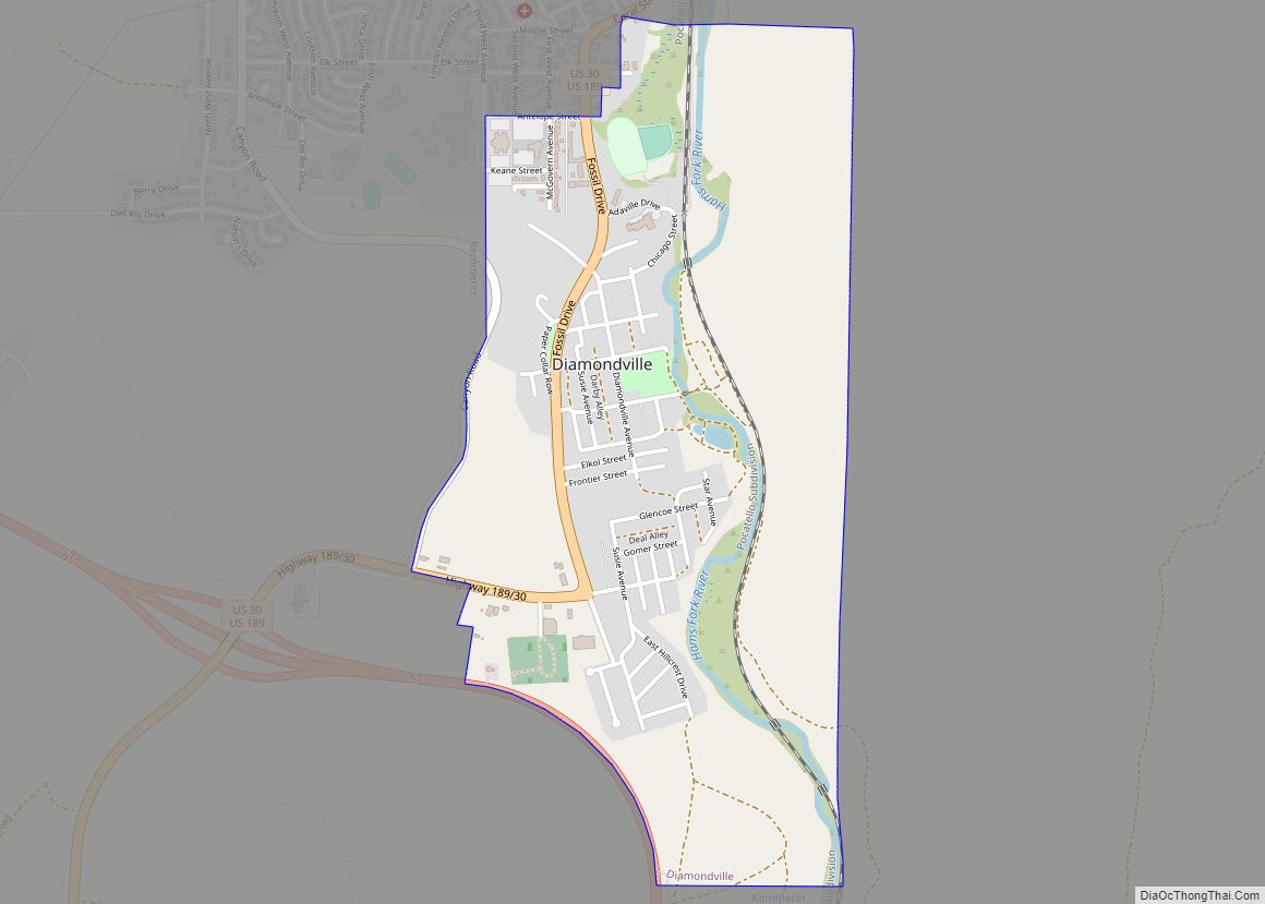 Map of Diamondville town