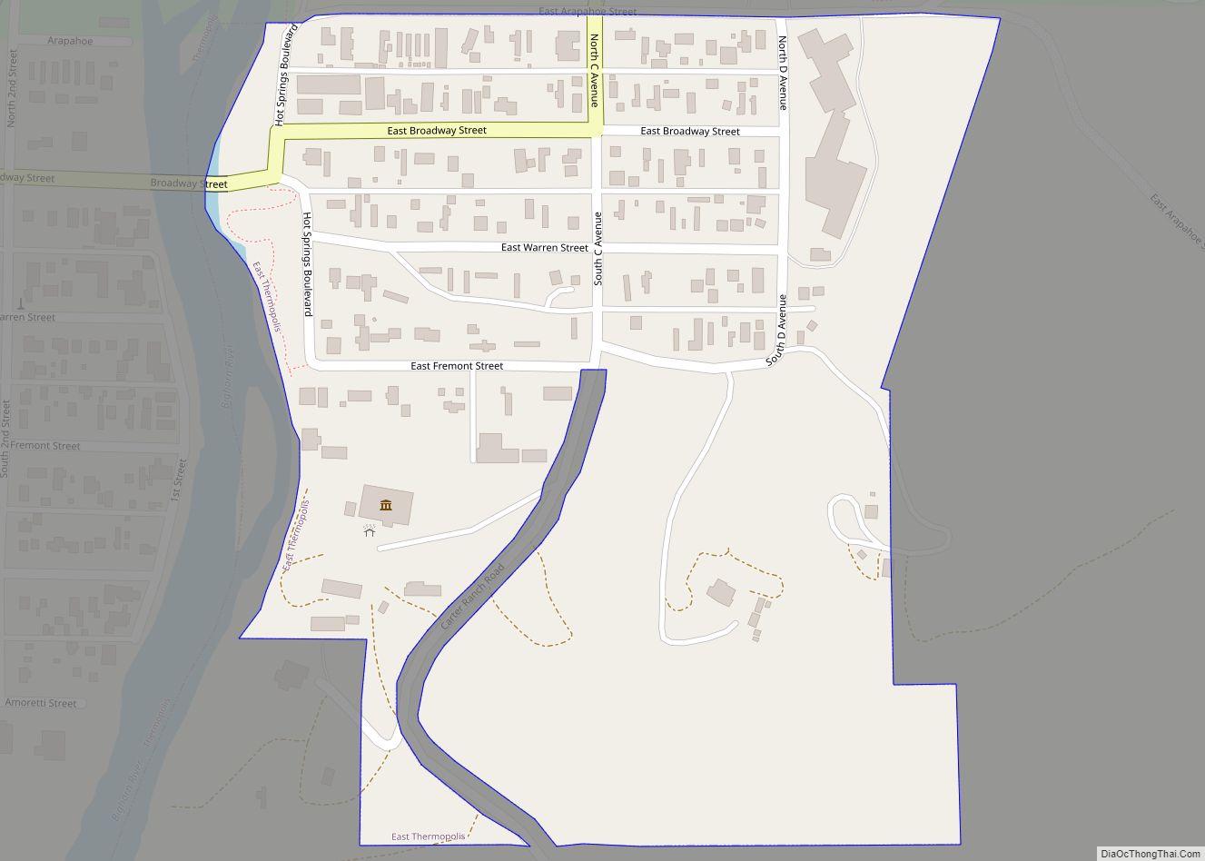 Map of East Thermopolis town
