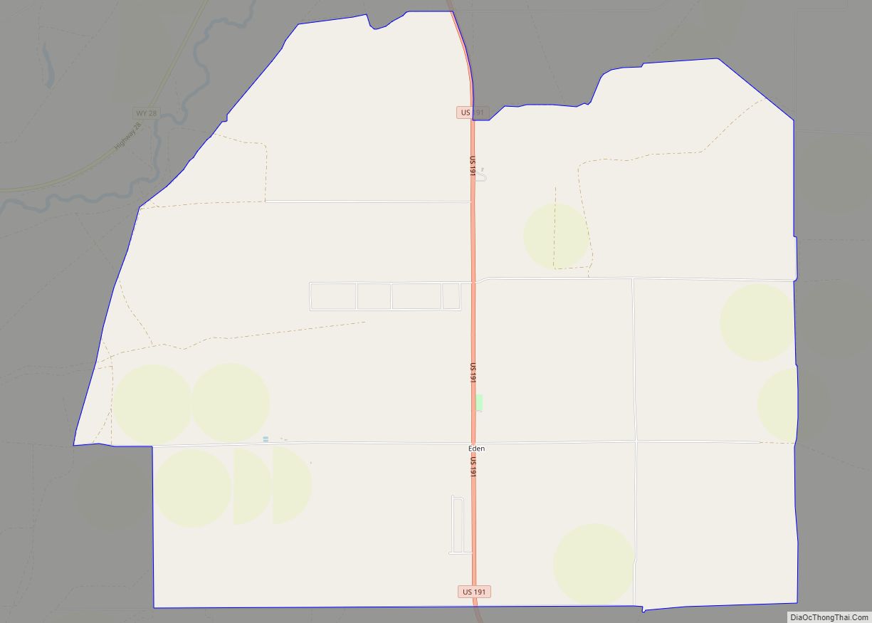Map of Eden CDP, Wyoming