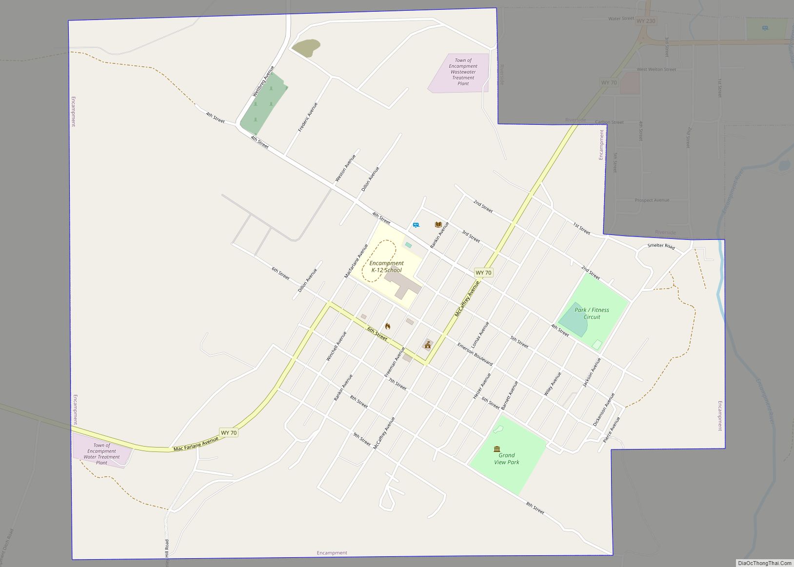 Map of Encampment town