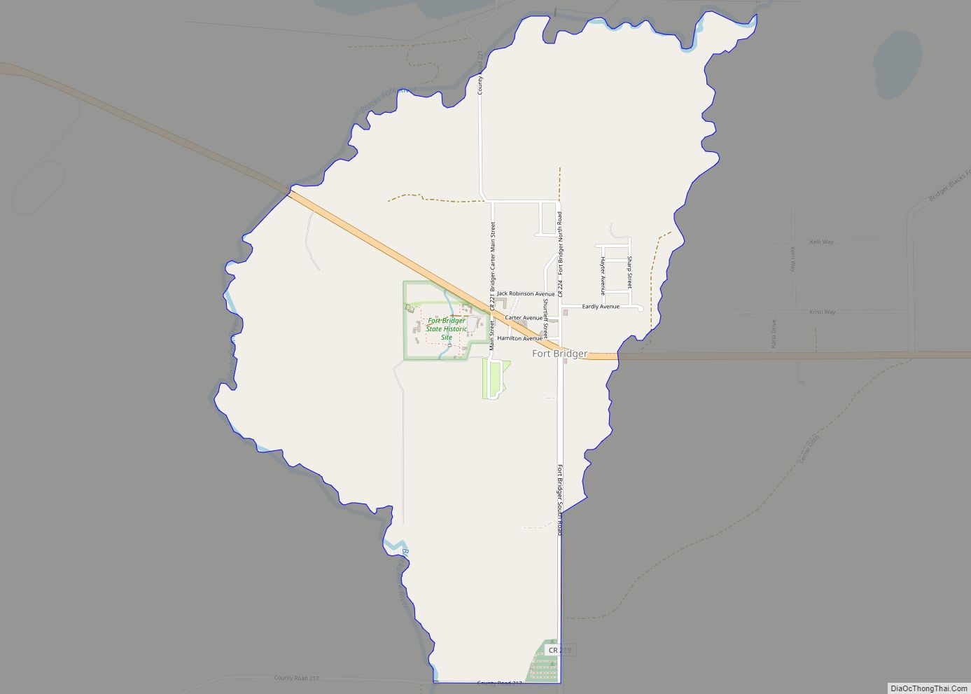 Map of Fort Bridger CDP