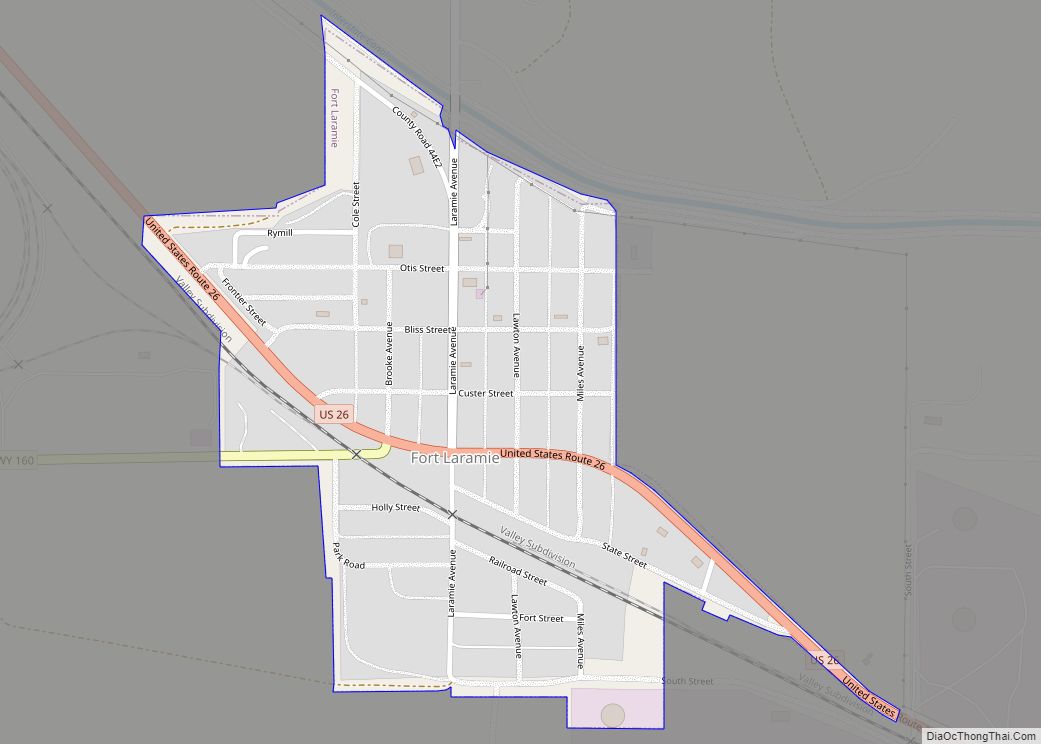 Map of Fort Laramie town