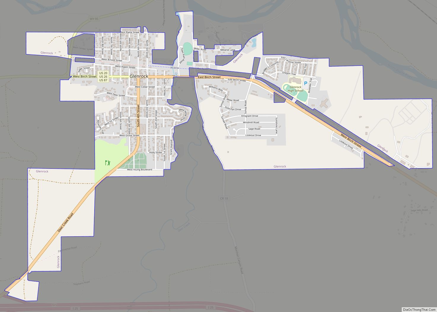 Map of Glenrock town