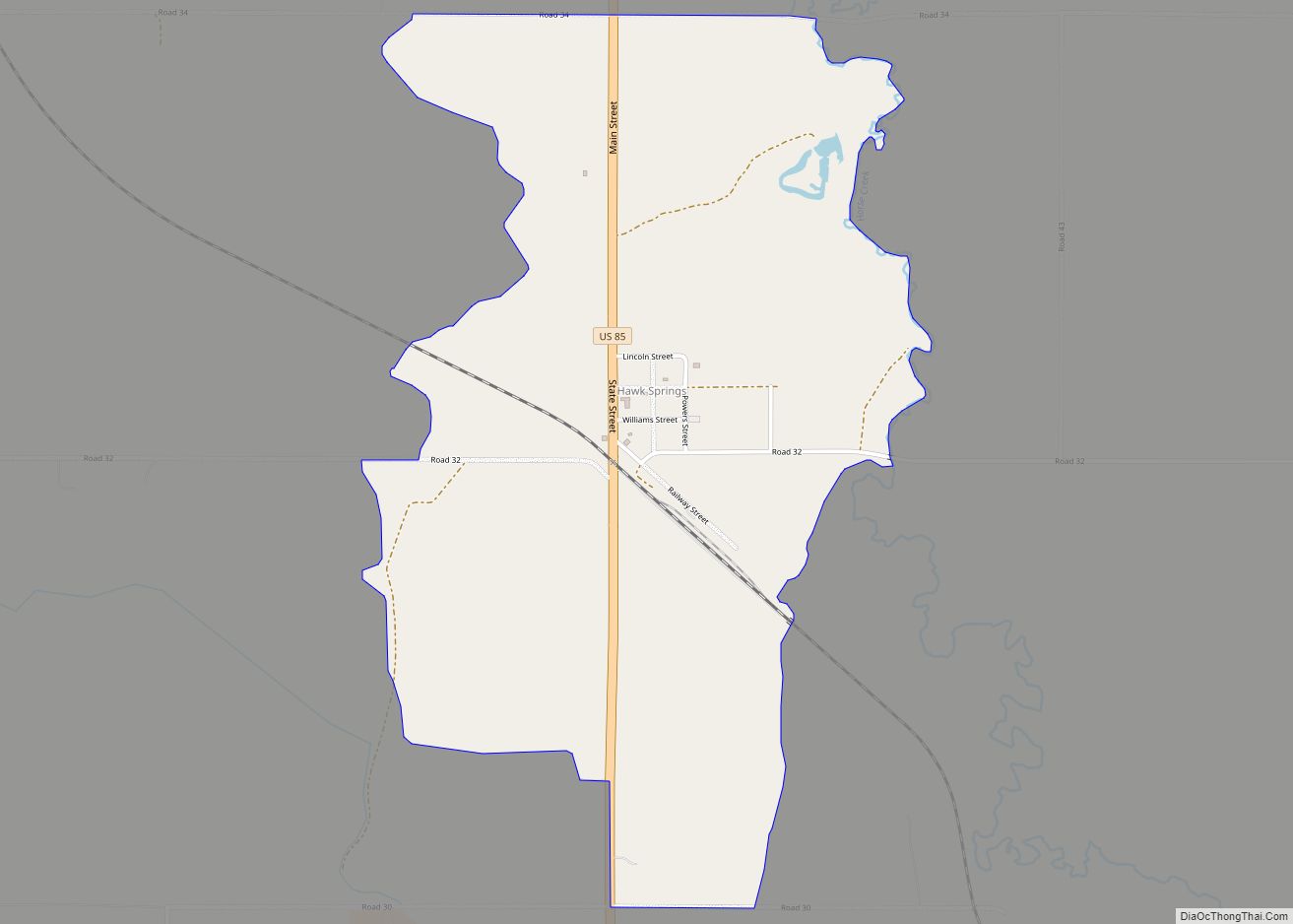 Map of Hawk Springs CDP