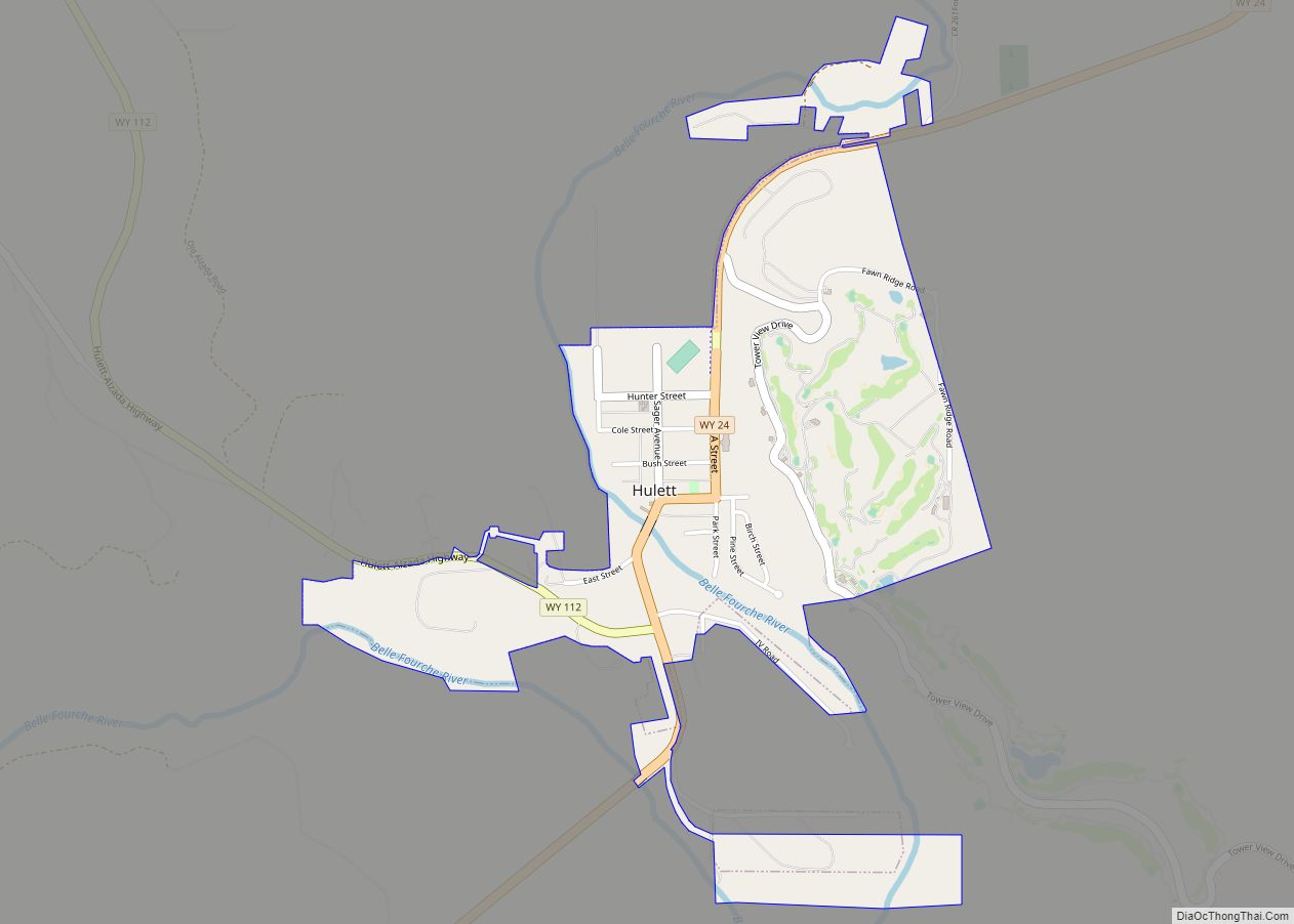 Map of Hulett town