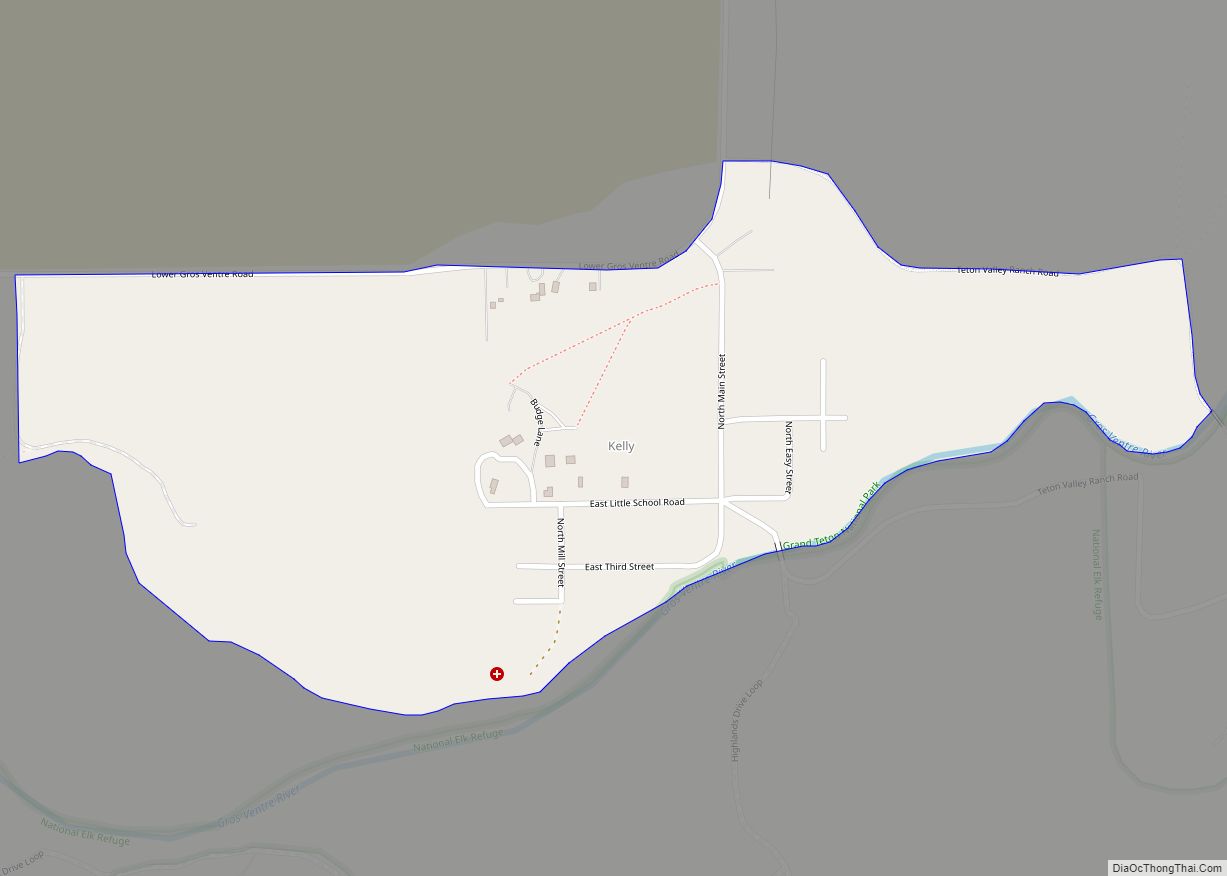 Map of Kelly CDP, Wyoming