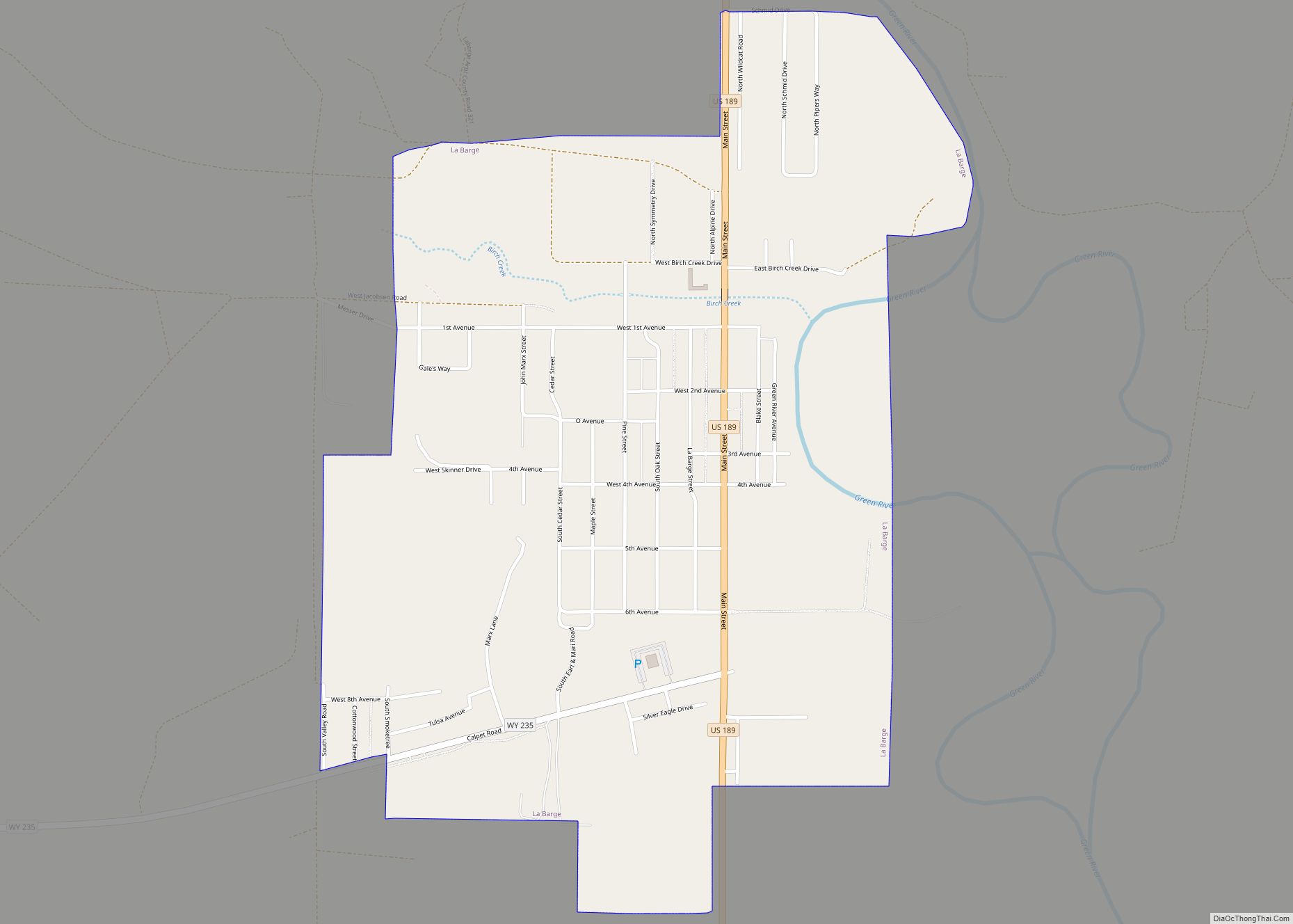 Map of La Barge town