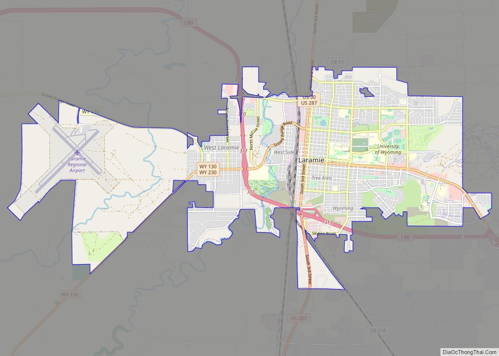 Map of Laramie city