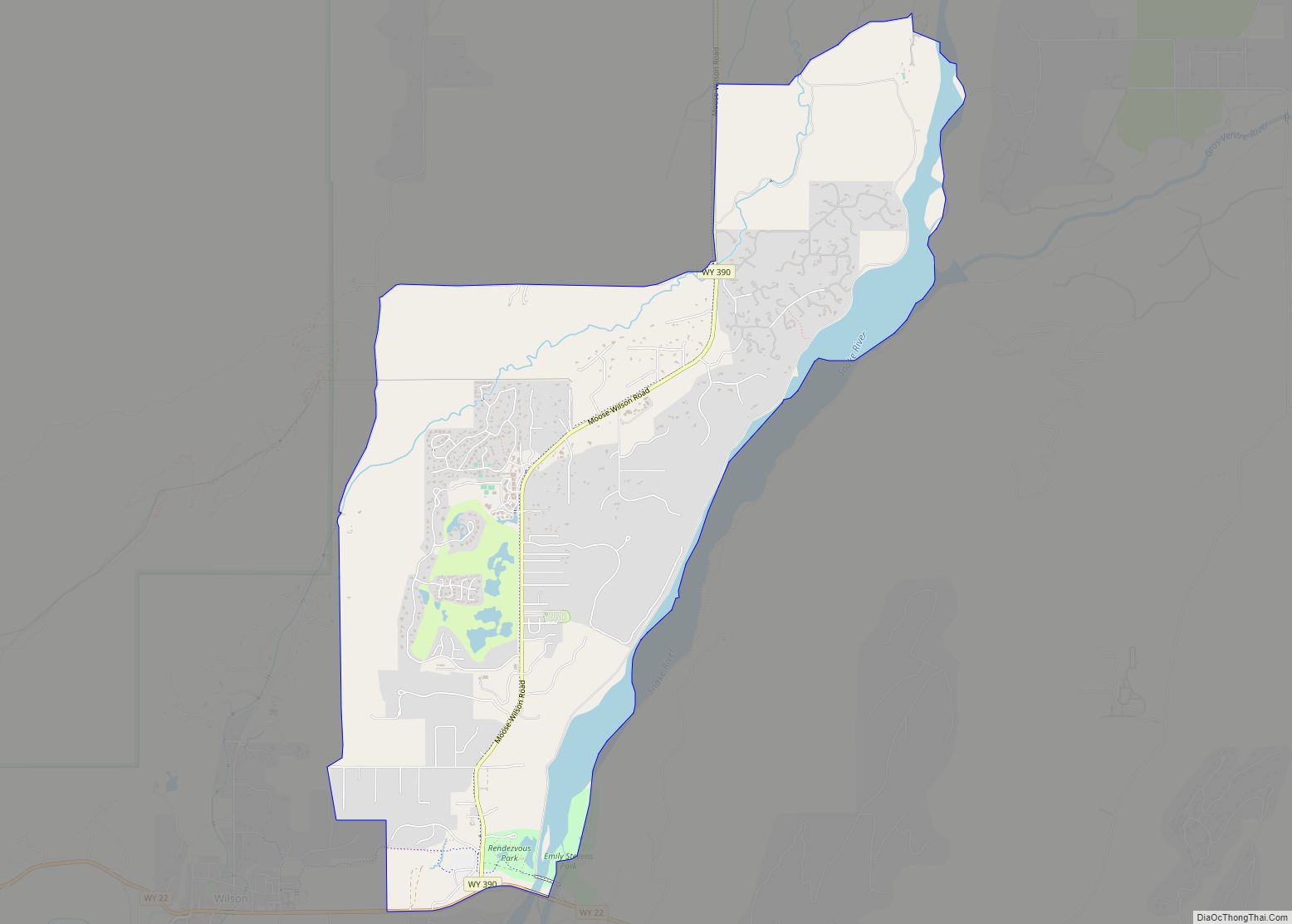 Map of Moose Wilson Road CDP