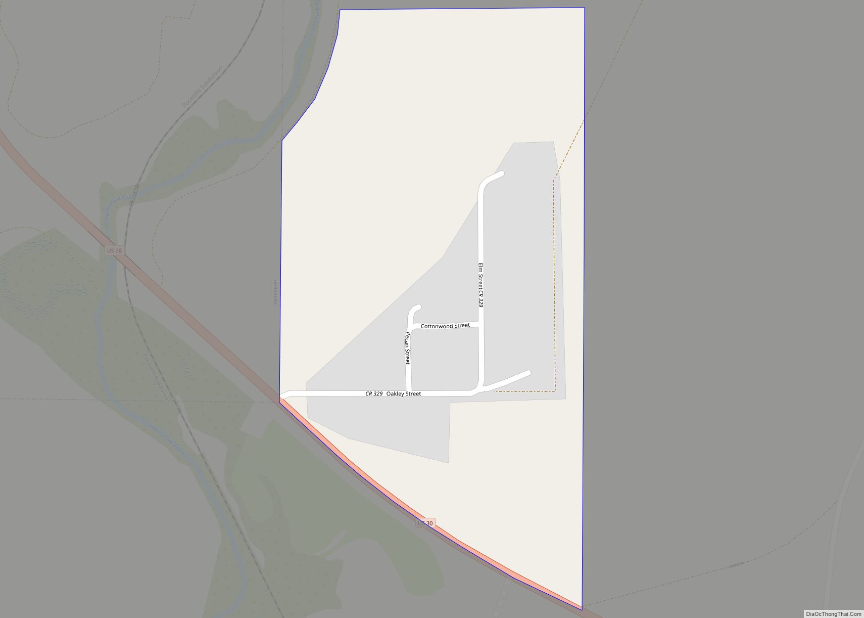 Map of Oakley CDP, Wyoming