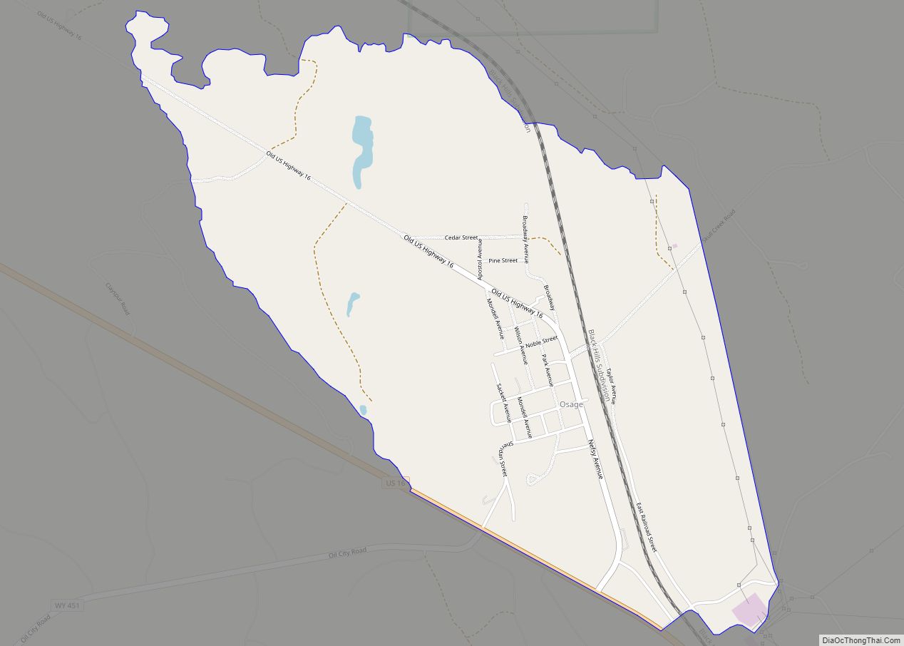 Map of Osage CDP, Wyoming
