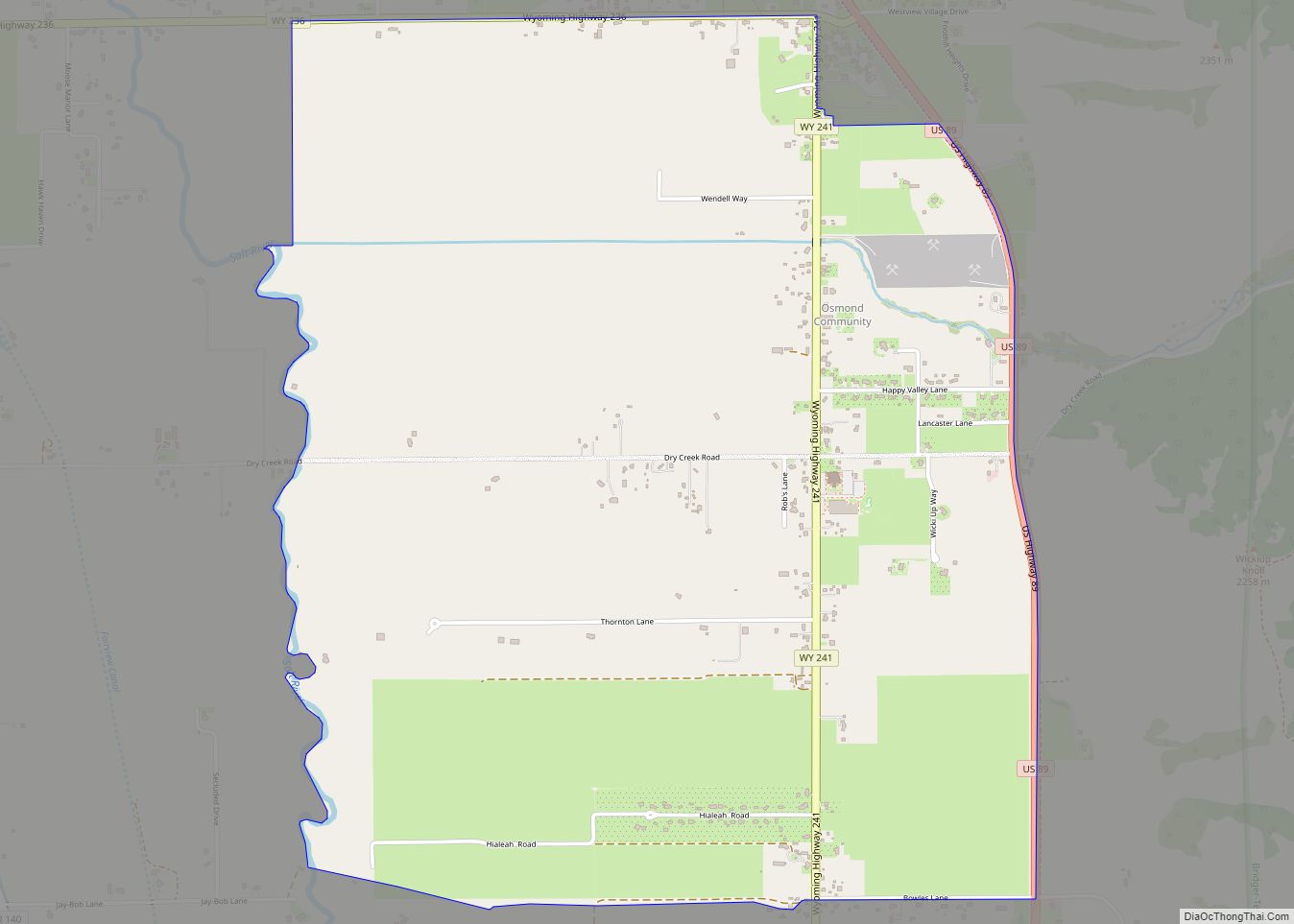 Map of Osmond CDP, Wyoming
