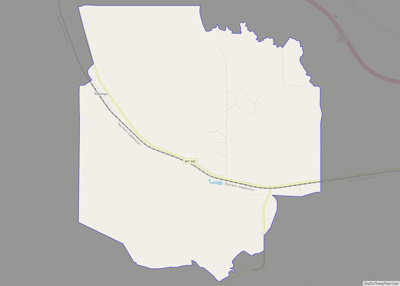Map of Parkman CDP, Wyoming