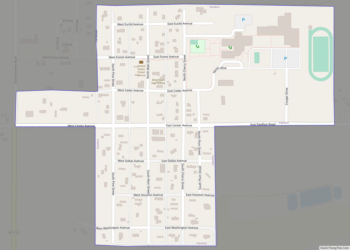Map of Pavillion town