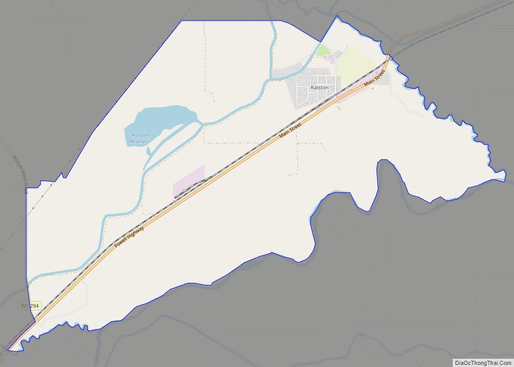 Map of Ralston CDP, Wyoming