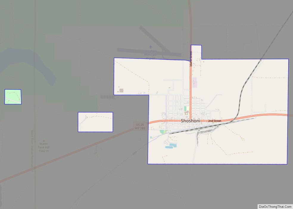 Map of Shoshoni town