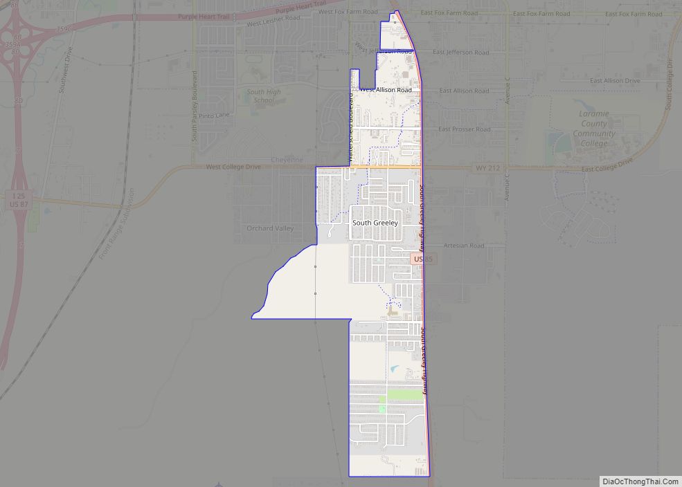 Map of South Greeley CDP