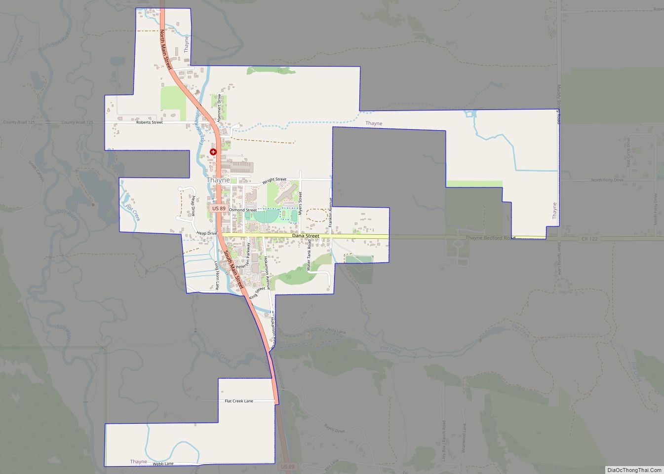 Map of Thayne town