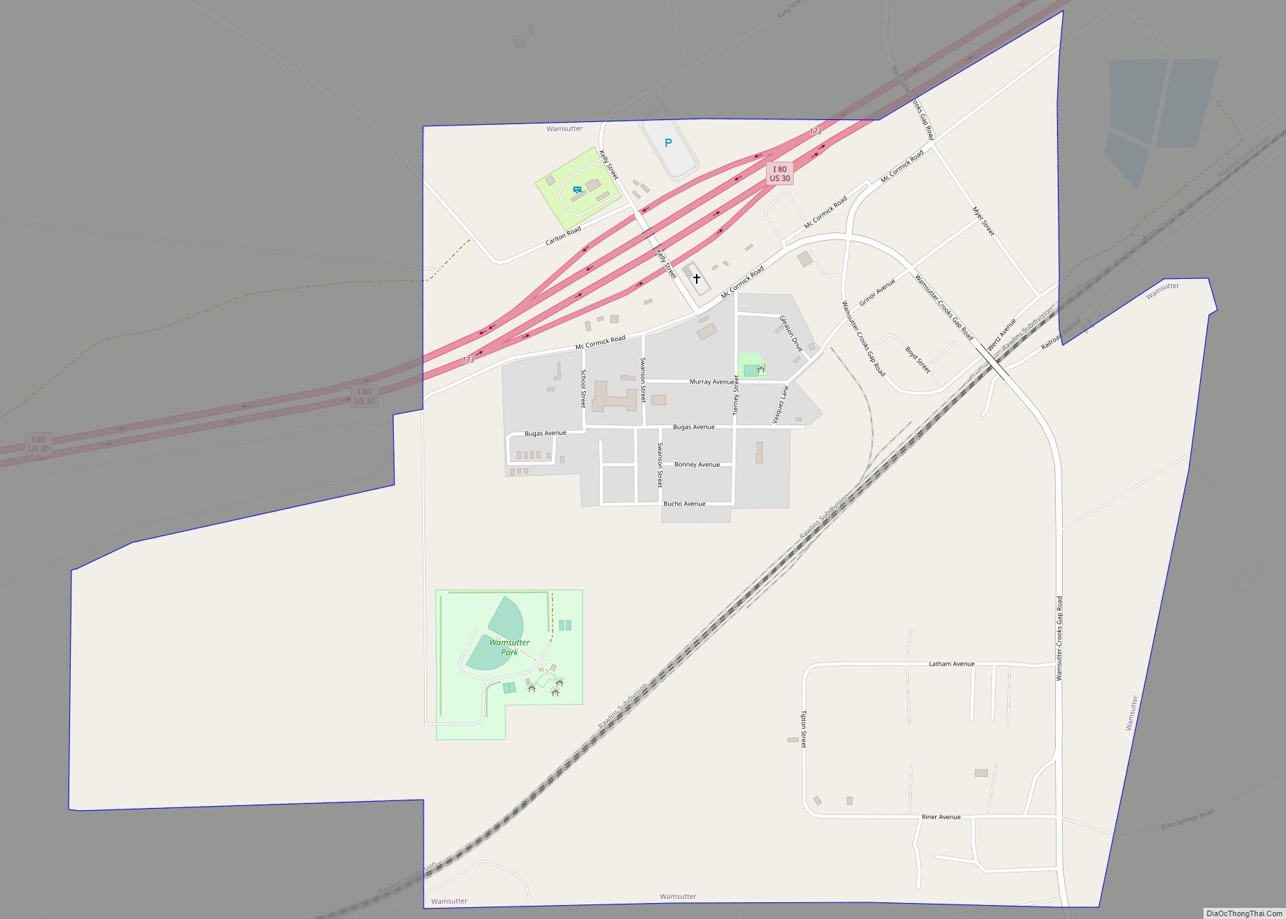 Map of Wamsutter town