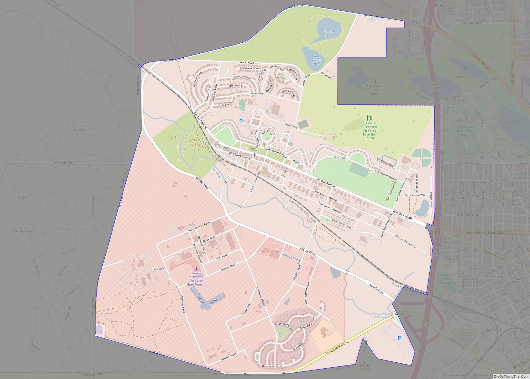 Map of Warren AFB CDP