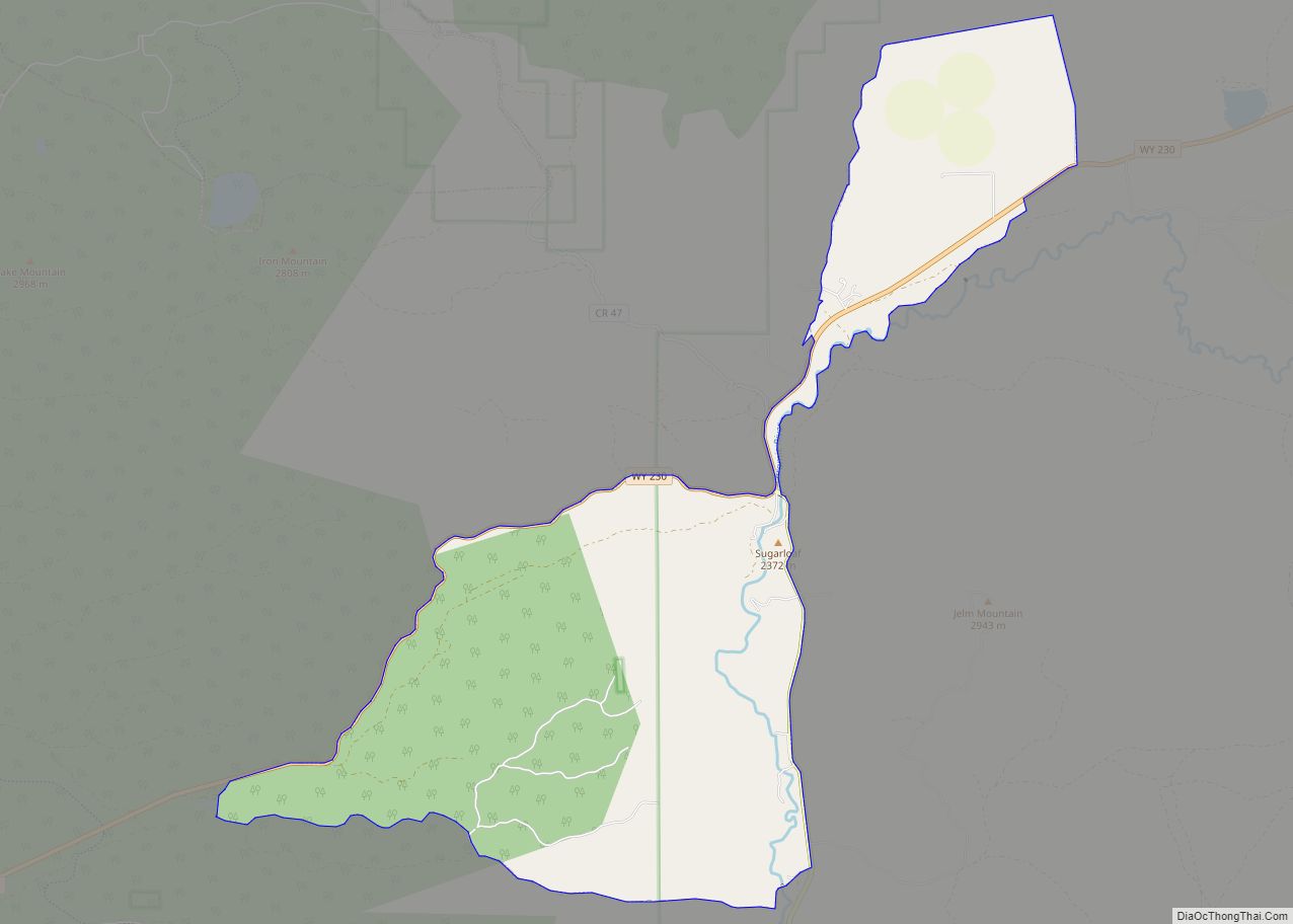 Map of Woods Landing-Jelm CDP