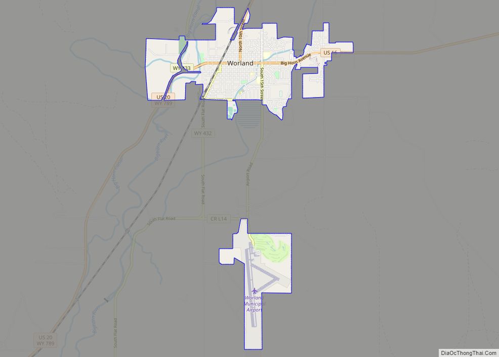 Map of Worland city