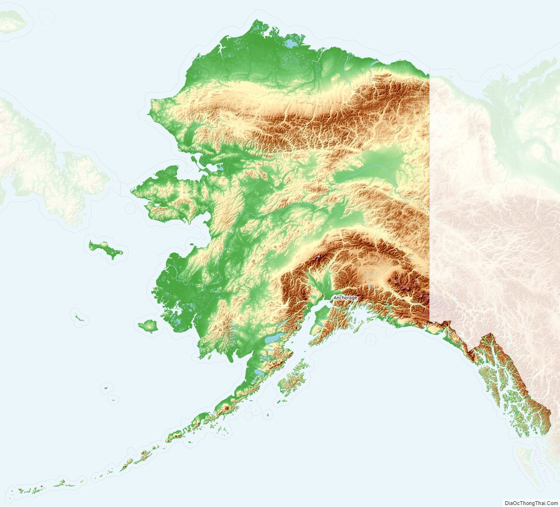 Topographic map of Alaska v1