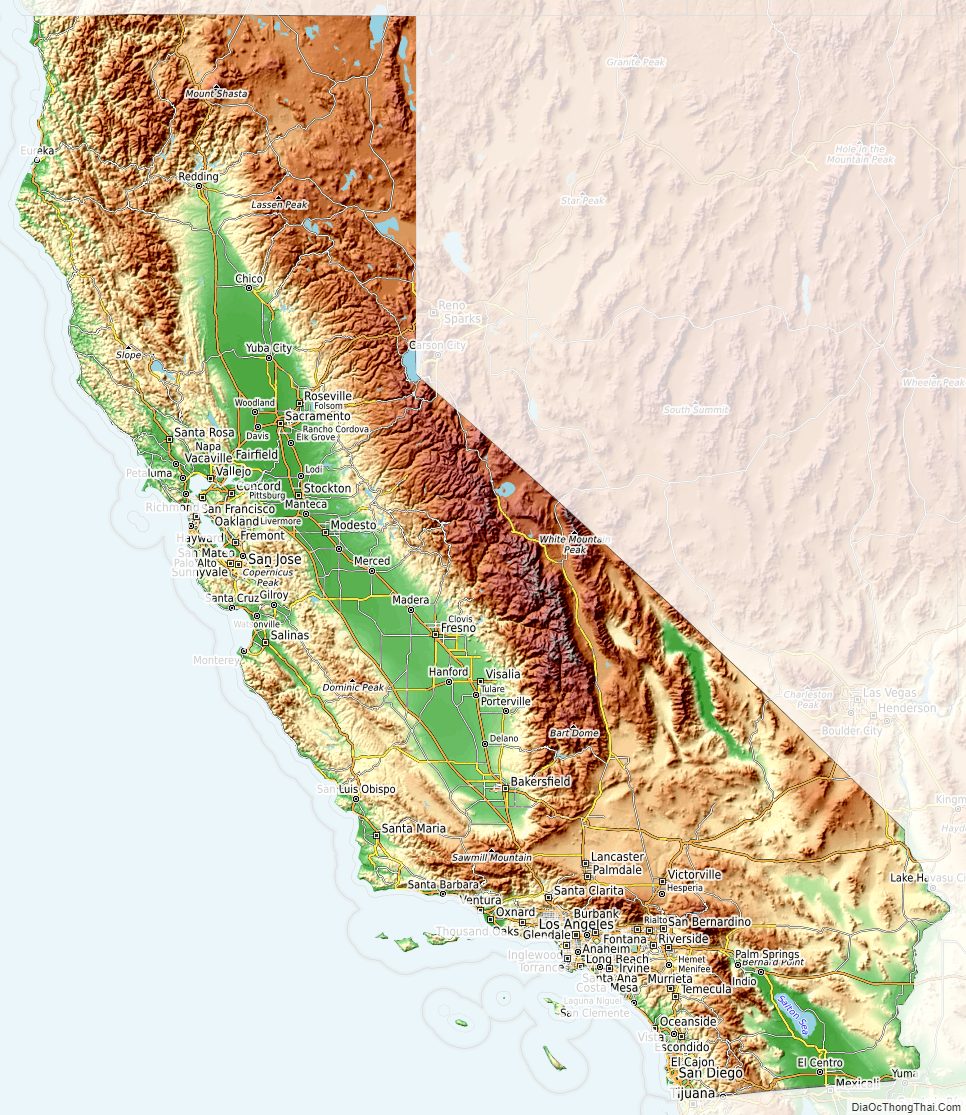 Topographic map of California v1