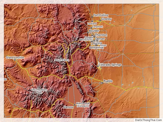 Topographic map of Colorado v1