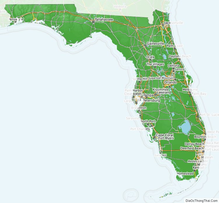 Topographic map of Florida v1