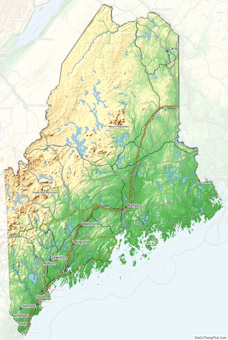 Topographic map of Maine v1