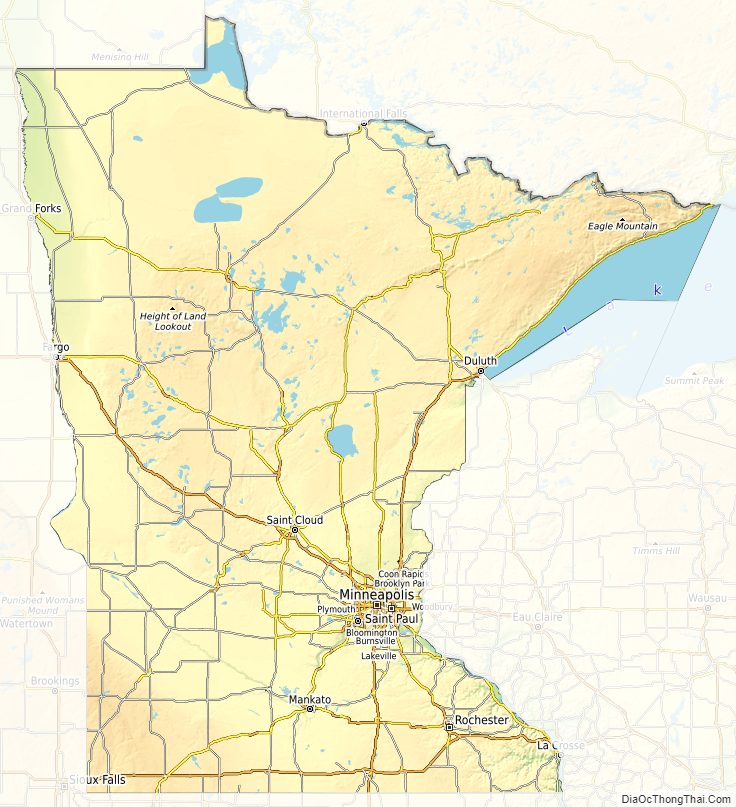 Topographic map of Minnesota v1