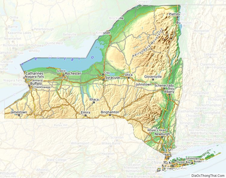 Topographic map of New York v1