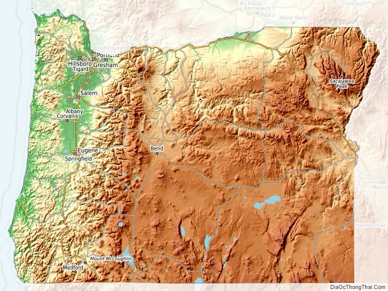 Topographic map of Oregon v1