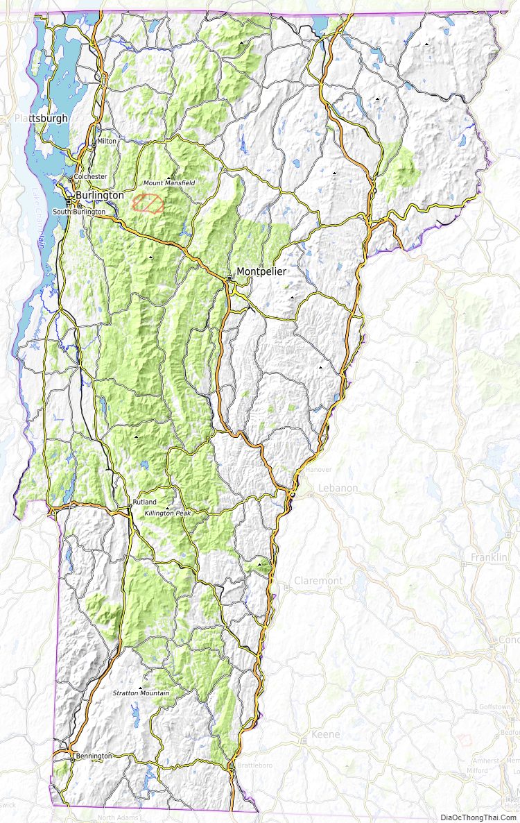 Topographic map of Vermont v1