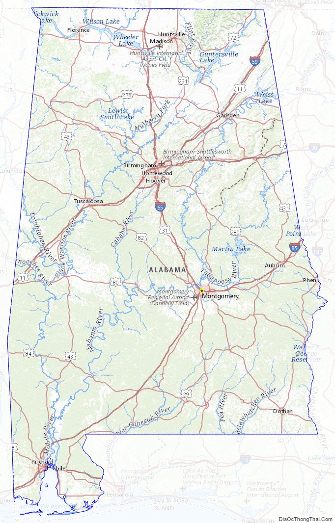 Topographic map of Alabama v2