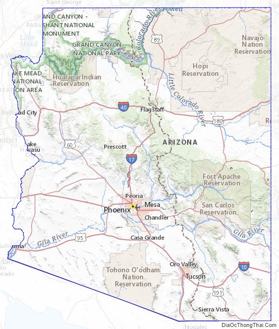 Topographic map of Arizona v2